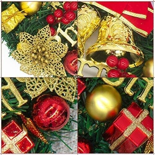 12 In Christmas Wreath Garland for Front Door Porch Wall Window Outside Ornament