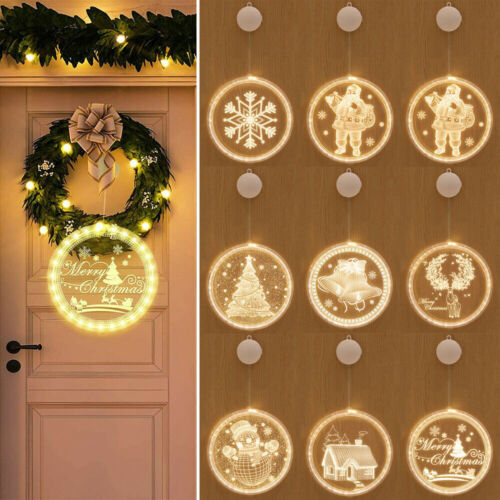 Christmas Decor Window Light Backdrop String Lights Battery Power Outdoor Decors