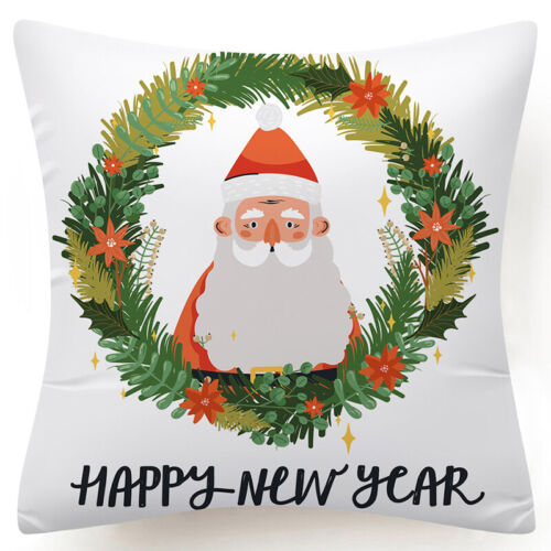 Throw PILLOW COVER Christmas Red White Xmas Double-Sided Cushion Case 18x18" USA