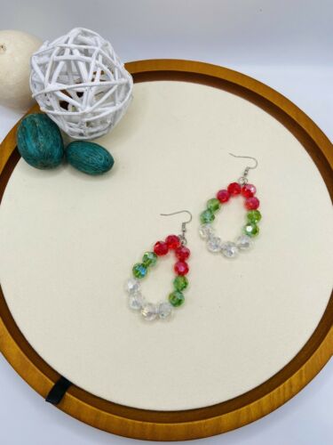 Crystal Beads Hook Party Christmas Holidays Earrings Fashion Jewelry