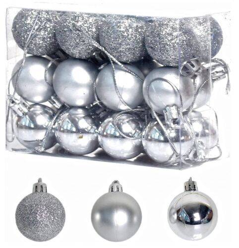 Christmas Hang Balls Xmas Tree Ornaments Hanging Ball Shatterproof 24 Pack / Box