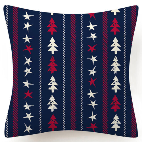 Throw PILLOW COVER Christmas Red White Xmas Double-Sided Cushion Case 18x18" USA