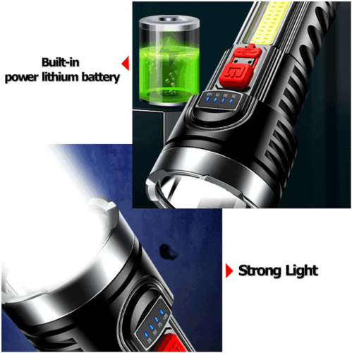 Super Bright LED FLASHLIGHT Torch Tactical USB Rechargeable & Battery