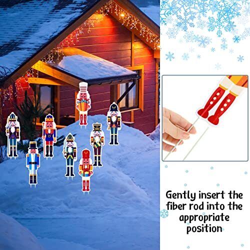 8 Pcs Christmas Nutcracker Christmas Outdoor Decorations Yard Sign