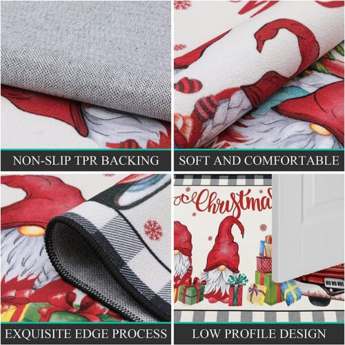 Christmas Runner Rug 2x6, Non-Slip and Washable Winter Holiday Floor Runner Area