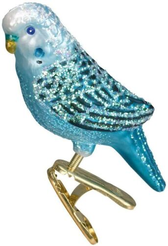 Christmas Miniature Parakeet Glass Blown Ornament, Assorted (2 Pack)