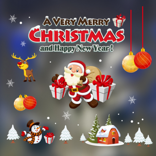 Merry Christmas Removable Tree Santa Claus Shop