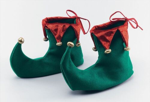 Xmas Elf Shoes Boot Christmas Fancy Dress Costume