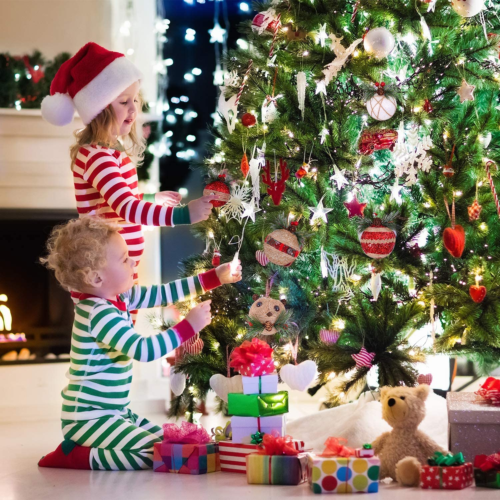 8 Pack Christmas Tree Ornaments Rustic Christmas Tree Ball Ornaments