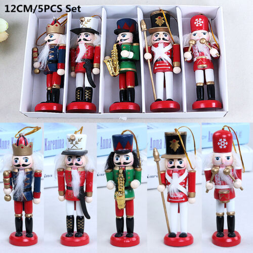 Christmas Nutcrackers Soldier Wooden Hanging Model Xmas Ornaments