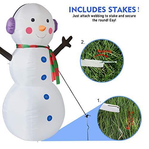 Inflatable Christmas Snowman with LED Lights Blow up Christmas Yard Decor 6 FT