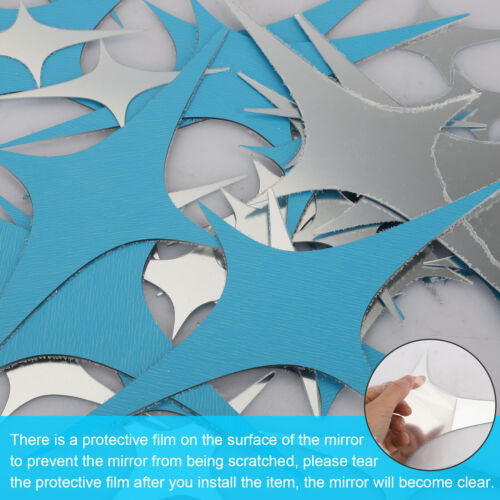 43PCS Removable Wall Stickers 3D Mirror Star Art