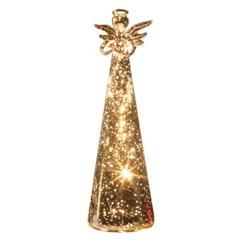 Mercury Glass Angel-LED Lighted Battery Powered Cordless Holiday Christmas Décor