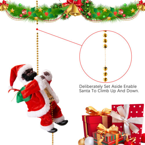 Animated Musical Santa Claus Electric Climbing Ladder Christmas Decor Kids Doll