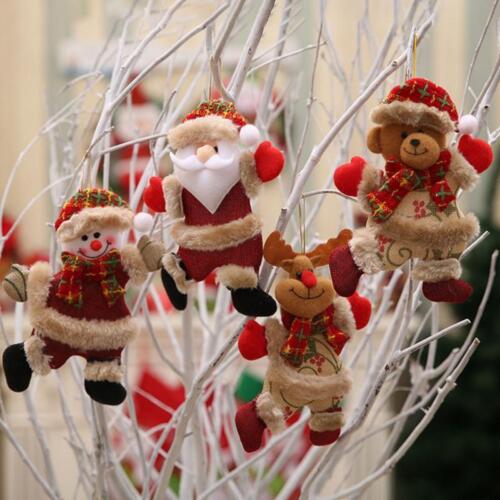 4 Style Christmas Hanging Ornament Santa Claus Snowman Doll Xmas Tree Decor Gift