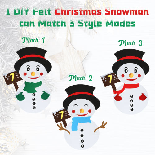 2.9ft DIY Felt Christmas Snowman Detachable Toy Kid Decor Gift