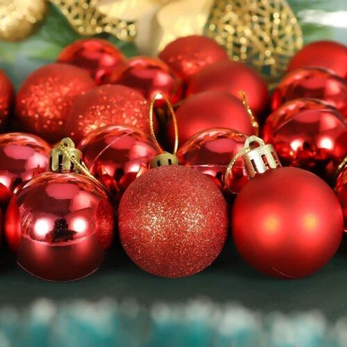 Christmas Hang Balls Xmas Tree Ornaments Hanging Ball Shatterproof 24 Pack / Box