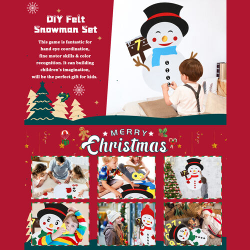 2.9ft DIY Felt Christmas Snowman Detachable Toy Kid Decor Gift