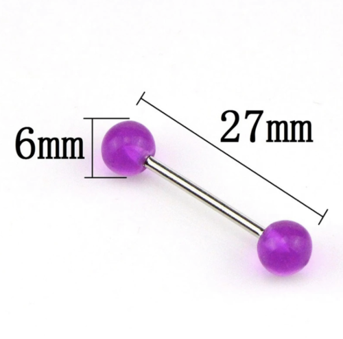 7pc Set Glow In The Dark Luminous Barbell Tongue Rings
