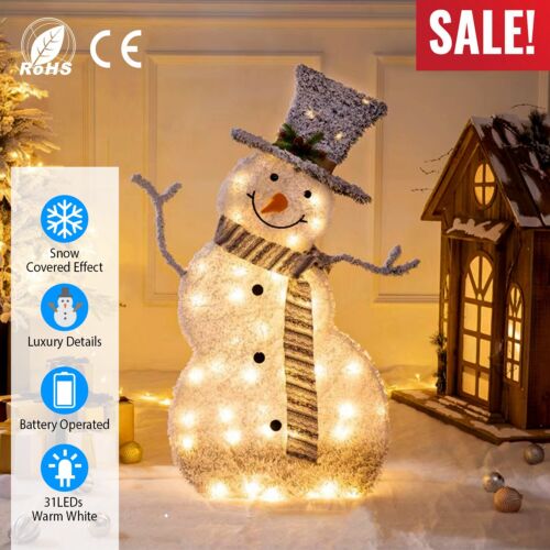 32" Snowman Outdoor Christmas Decorations with 31LED Lights