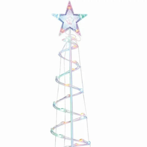 Light-Up LED Multicolor Spiral Christmas Tree 80 Lights