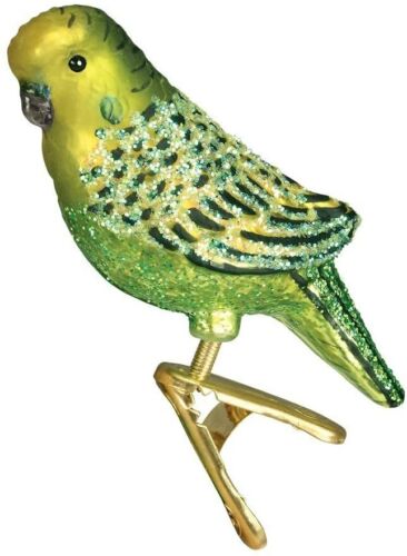 Christmas Miniature Parakeet Glass Blown Ornament, Assorted (2 Pack)