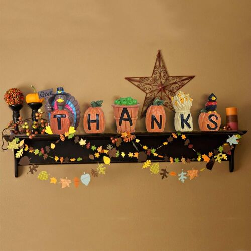 Thanksgiving Home Decoration Blocks Give Thanks 6 Pieces Hand-Paint