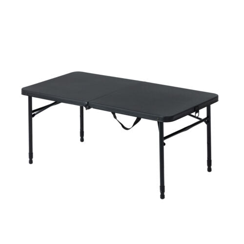 40" Plastic Adjustable Height Fold-in-Half Folding Table, Rich Black