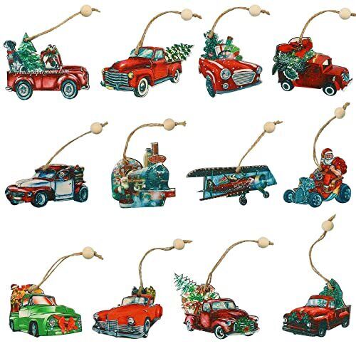 Christmas Ornaments 12pcs Red Truck Christmas Tree Decoration