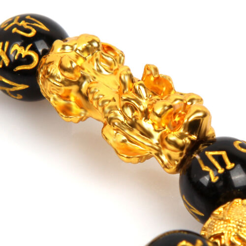 Feng Shui Black Obsidian Beads Bracelet Attract Wealth & Good Luck