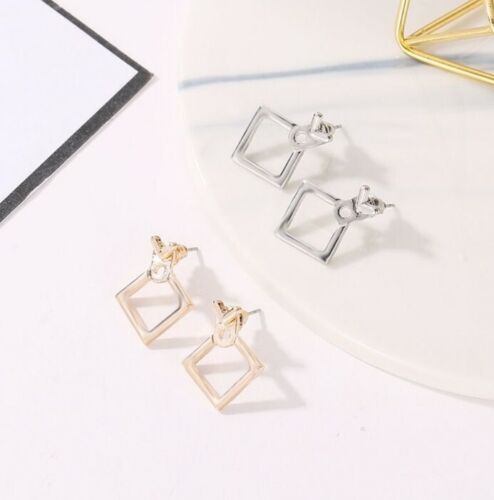 Creative Triangle Square Stud Earrings For Women Trendy Simple Minimalist