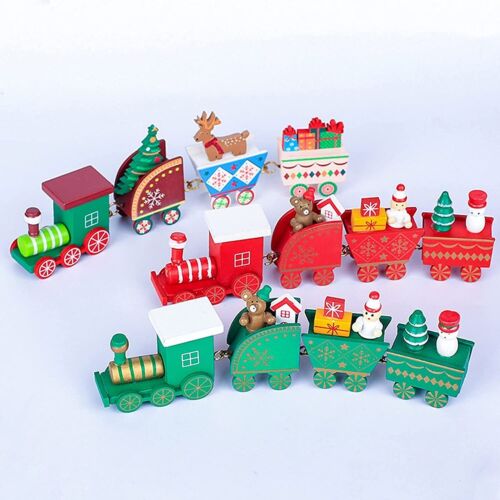 Christmas Wooden Train Ornament New Decoration Merry Christmas Home Xmas Gifts