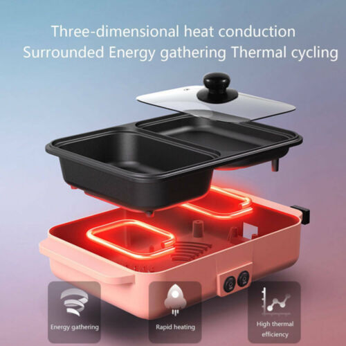 Non-Stick Electric Hot Pot BBQ Grill Smokeless Baking Pan