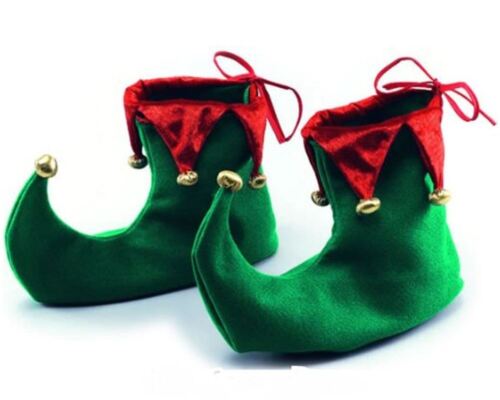 Xmas Elf Shoes Boot Christmas Fancy Dress Costume