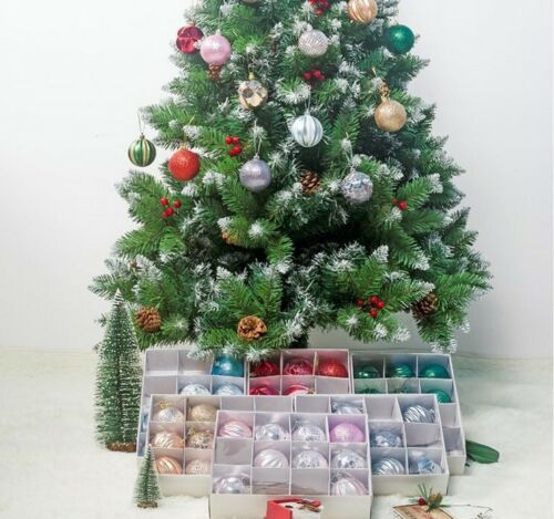 12Pcs/Box Christmas Glitter Balls Ornaments Xmas Tree Ball Hanging Party Decor