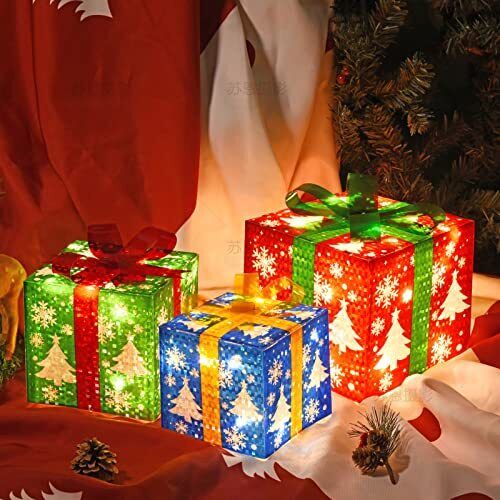 Christmas Lighted Gift Boxes for Christmas Decorations Light