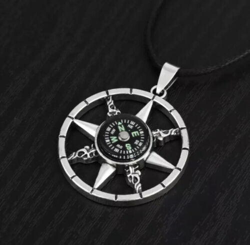 Fashion Jewelry Silver Compass Pendant Necklace