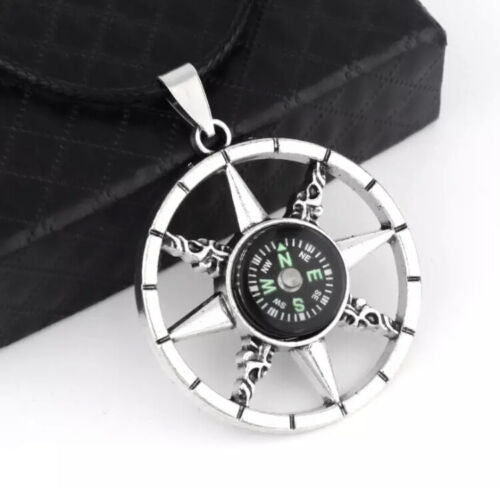 Fashion Jewelry Silver Compass Pendant Necklace