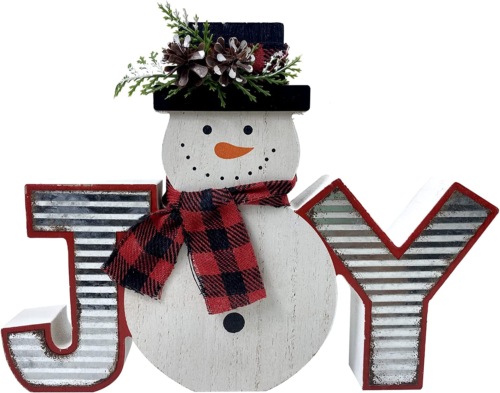 Christmas Decorations Farmhouse Snowman Table Sign