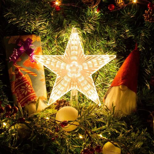 Large Christmas Tree Topper Star Warm White Light Christmas Tree Decorations