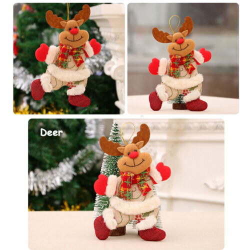 4 Style Christmas Hanging Ornament Santa Claus Snowman Doll Xmas Tree Decor Gift