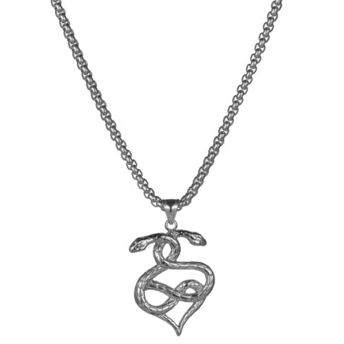 Gothic Men's Stainless Steel Animal Snake Pendant Necklace Chain 22" Jewelry