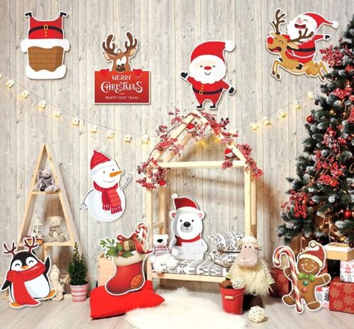 Christmas Yard Signs 9 Pcs Outdoor Decorations Xmas Ornaments Decor Stakes Lawn