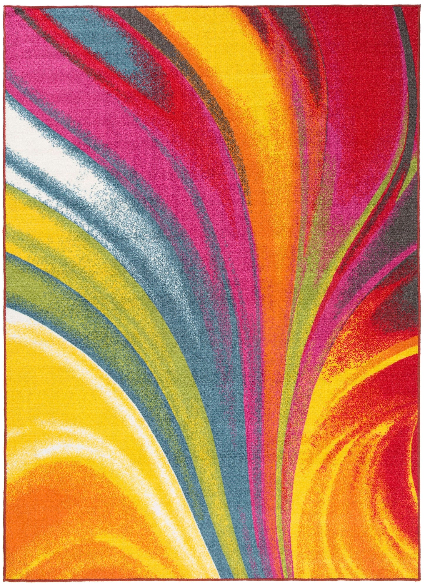 Area Rugs Modern Contemporary Waves Non-Slip (Non-Skid) Ruggable Rugs